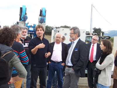 Inauguration de l'aire de lavage de Laurens (34), le 6 novembre 2013.