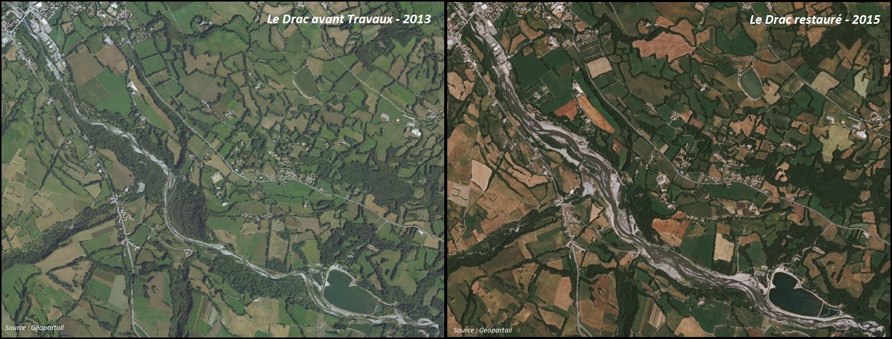 Travaux de restauration du Drac 2 ans après