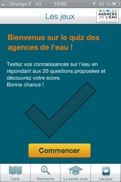 Appli Qualité des rivières  Quiz